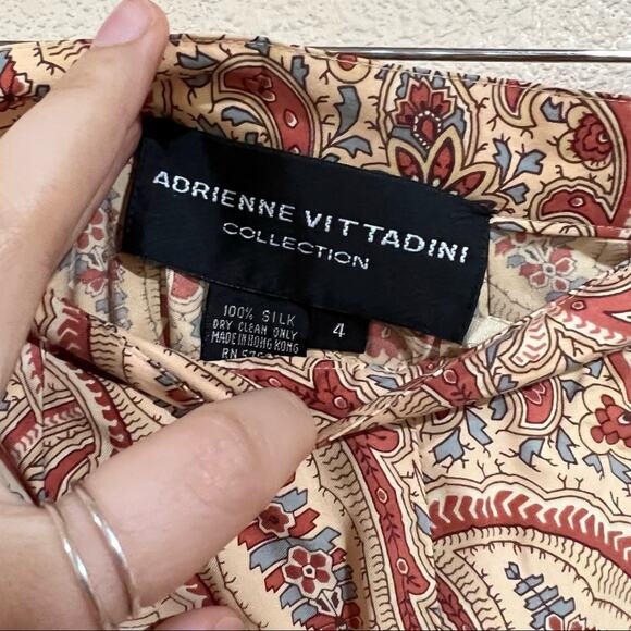 Adrienne Vittadini Collection paisley silk grandmacore pants - Picture 5 of 6